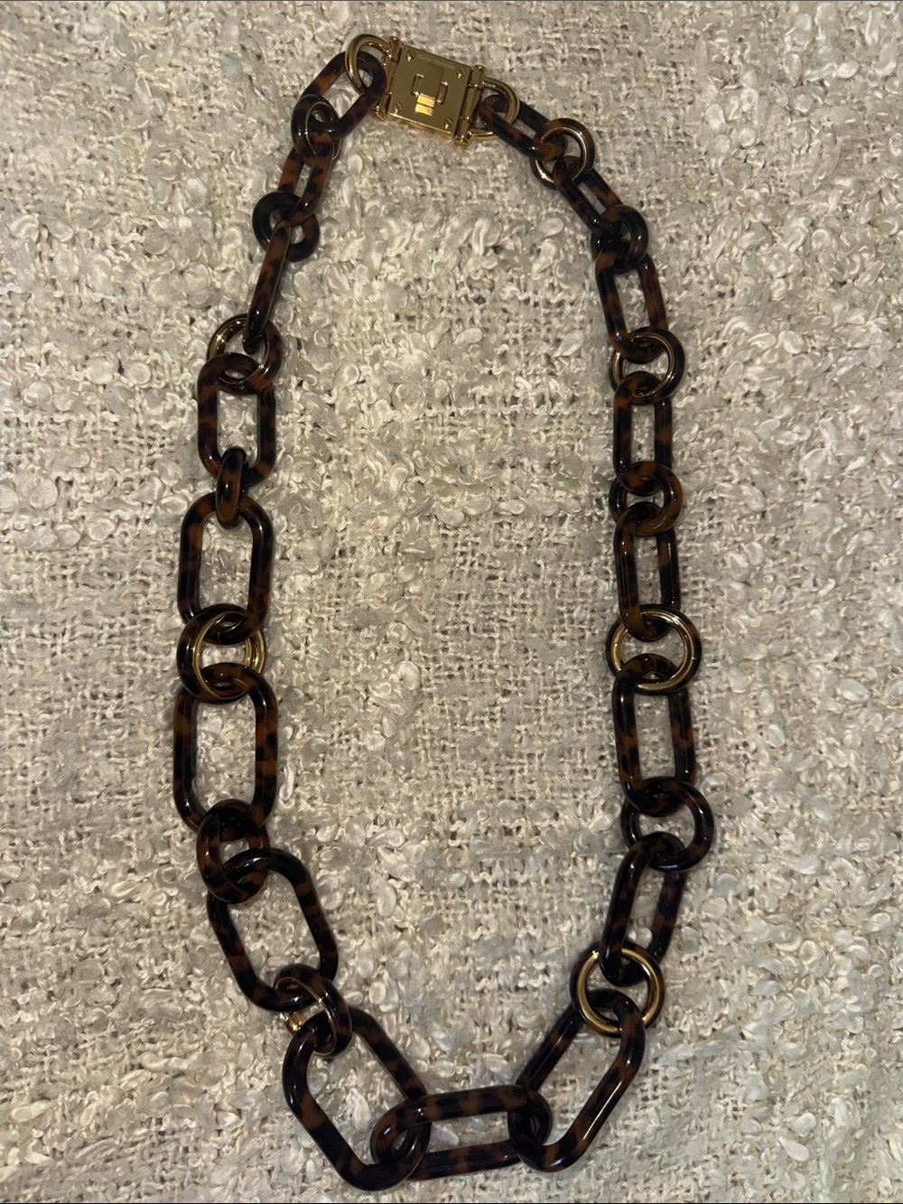 Michael Kors TORTOISE GOLD LONG LINK NECKLACE - Picture 4 of 7